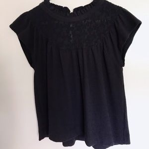 Madewell Lace Inset Superlight Jacquard Top